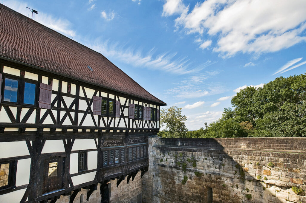 Ansicht Fachwerk, Burg Wäscherschloss © SSG BW
